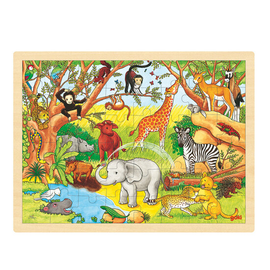 Goki Houten Legpuzzel - Jungle, 48st.