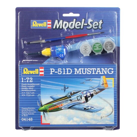 Revell Model Set - P-51D Mustang 34dlg. - Incl. Basiskleuren Verf