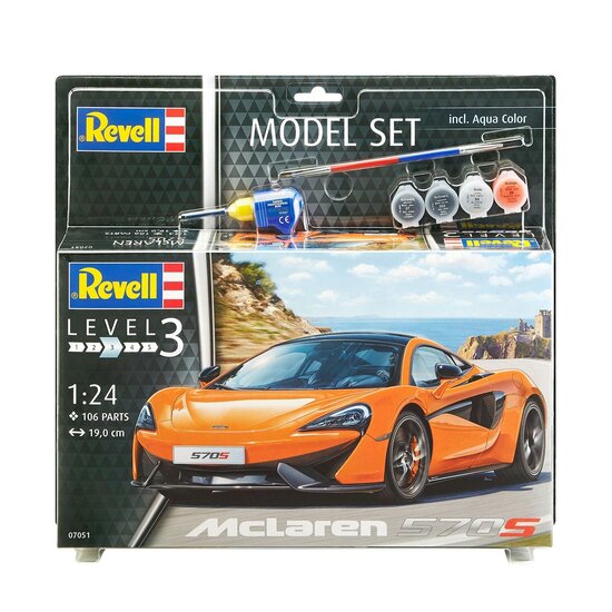 Revell Model Set - McLaren 570S 106dlg. - Incl. Basiskleuren Verf