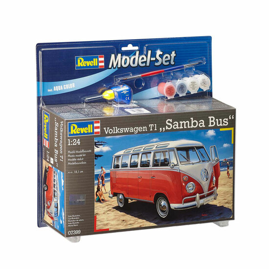 Revell Model Set VW T1 Samba Bus 173dlg. - Incl. Basiskleuren Verf