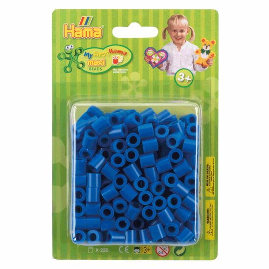 Hama Maxi Strijkkralen Blauw, 250st.