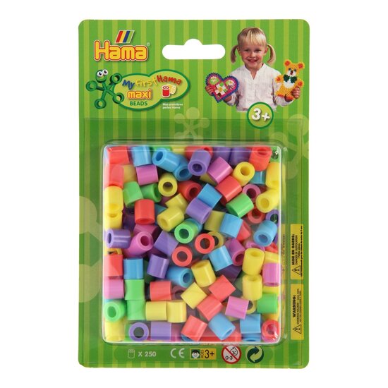 Hama Maxi Strijkkralen Pastel Mix (50), 250st.