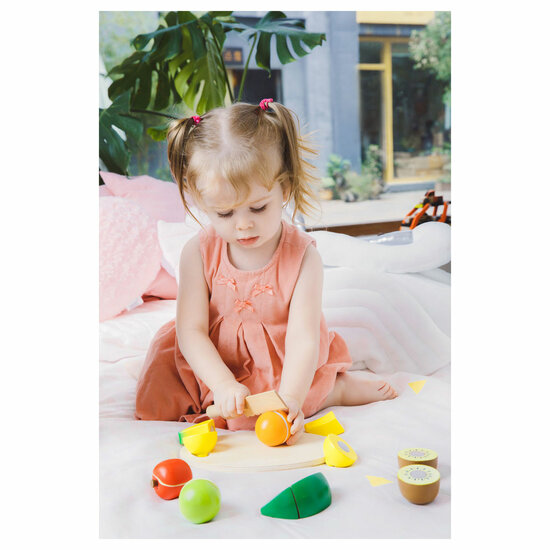 Classic World Houten Snijfruit met Snijplank, 17dlg.