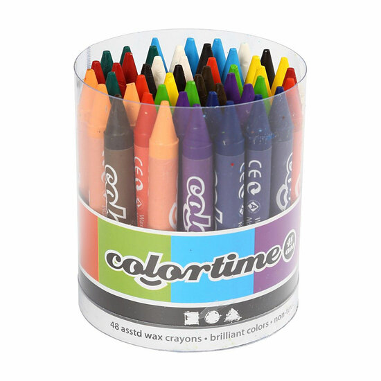 Set met 12 Kleuren Kleurkrijt, 48 st.