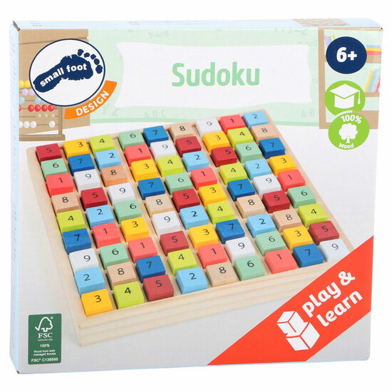 Small Foot  -  Houten Sudoku Spel Kleur, 82dlg.