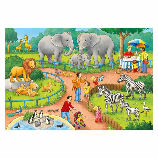 Ravensburger Puzzel Een dag in de Dierentuin, 2x24st.