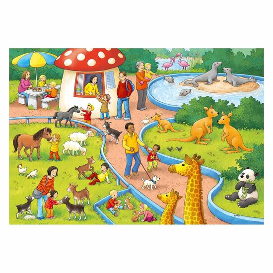 Ravensburger Puzzel Een dag in de Dierentuin, 2x24st.