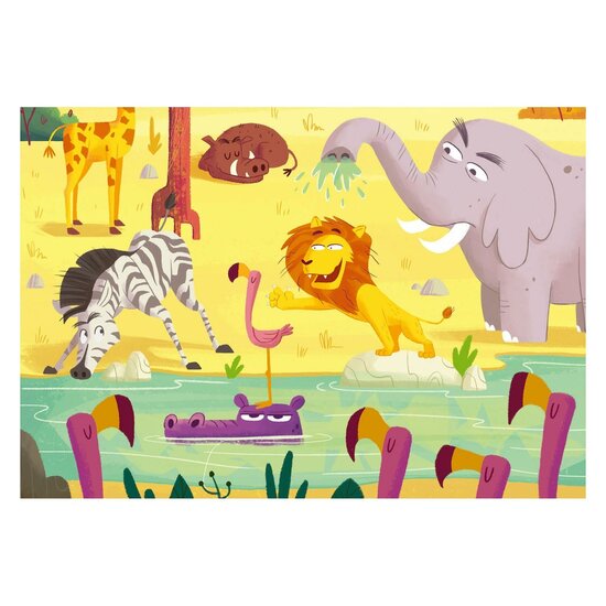 Ravensburger Puzzle &amp; Play - Safari Tijd, 2x24st.