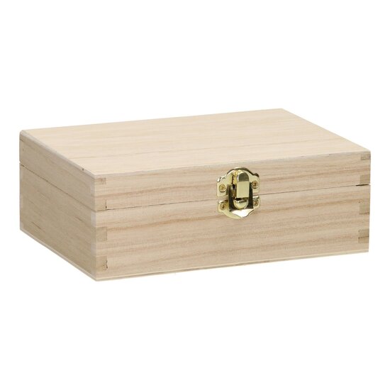 Houten Kaarten Kist met 2 Vakken en Klepdeksel