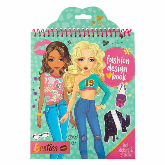 Besties Fashion Design Kleur- en Stickerboek met Stencils