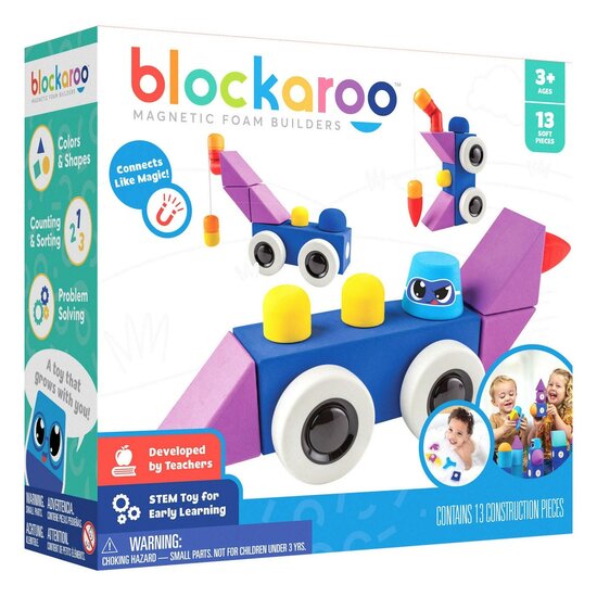 Blockaroo Magnetische Foam Blokken - Voertuigen, 13dlg.