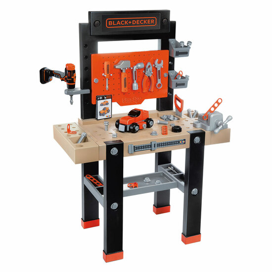 Smoby Black &amp; Decker Bricolo Speelgoedwerkbank, 92dlg.