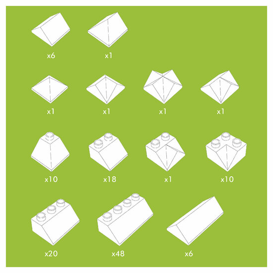 Hubelino Dakpannenset Bouwblokjes - 124dlg.