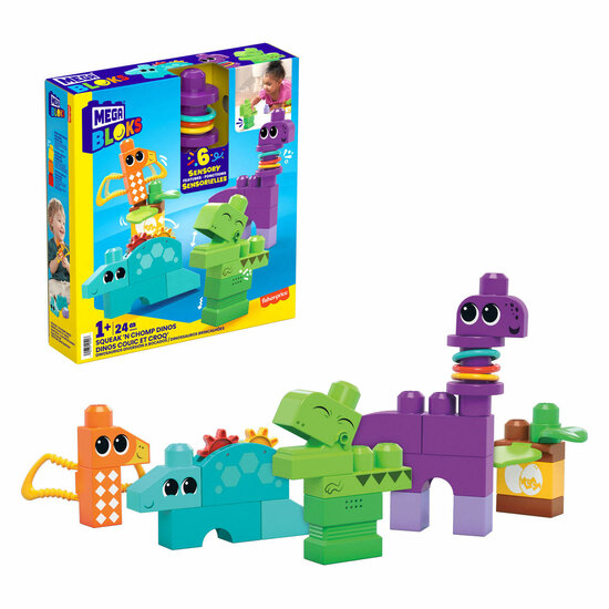 Mega Bloks Squeak N Chomps Dino&#039;s Bouwset, 24dlg.