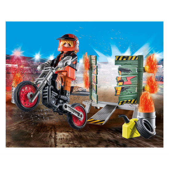 Playmobil Starterpack Stuntshow Motor met Vuurmuur - 71256