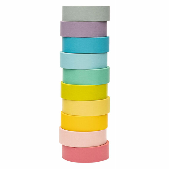 Colorations - Washi Tape Pastel Kleuren, Set van 10