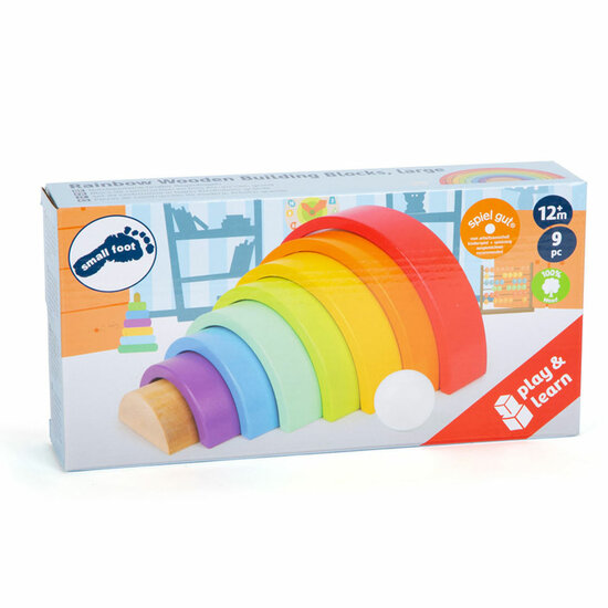 Small Foot  -  Houten Bouwblokken Regenboog, 9dlg.