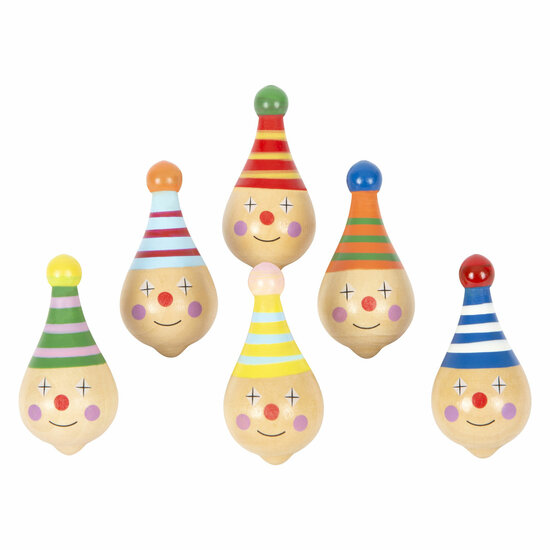 Small Foot - Houten Tol Clown - 6st.