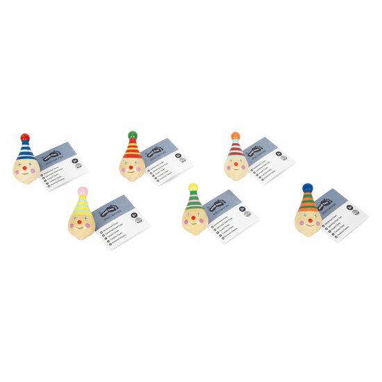 Small Foot - Houten Tol Clown - 6st.
