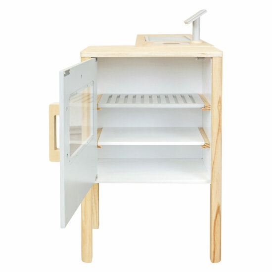 Small Foot - Houten Winkel Wit met Kassa en Lopende Band