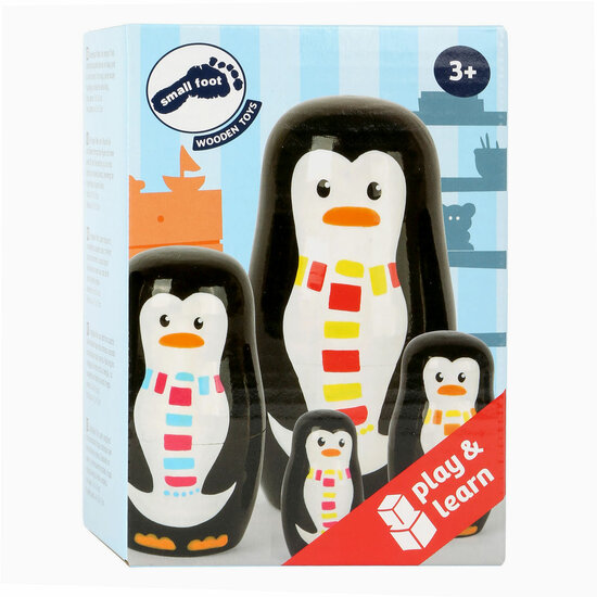 Small Foot - Houten Matroesjka Poppen Pinguin Familie