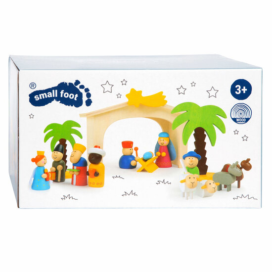 Small Foot - Houten Kerststal Speelset, 15dlg.