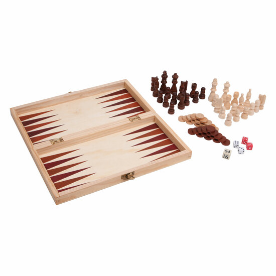 Small Foot - Houten Klassieke Spellen 3in1 in Kist