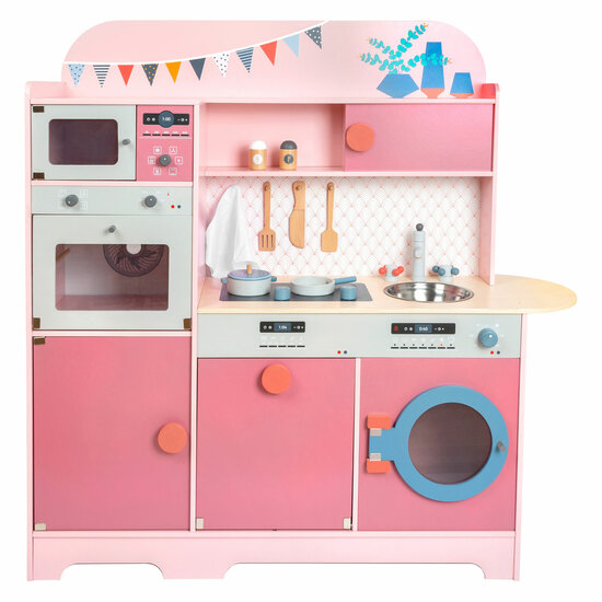 Small Foot - Houten Speelkeuken Gourmet Roze, 12dlg.