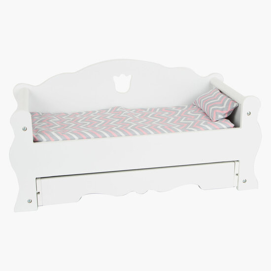 Small Foot - Houten Poppenbed met Lade en Beddengoed, 4dlg.