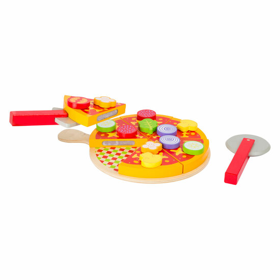 Small Foot - Houten Snij- en Speeleten Pizza Set, 21dlg.