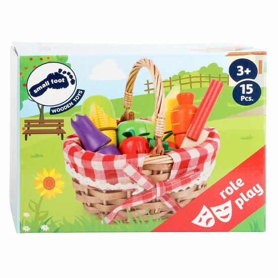 Small Foot - Houten Picknickmand met Snij Fruit, 15dlg.