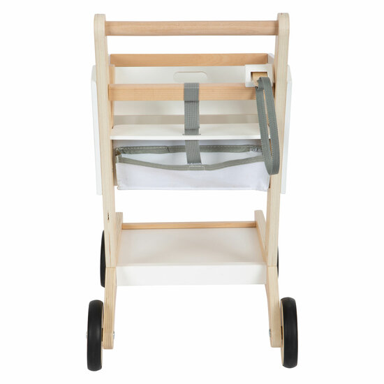 Small Foot - Houten Supermarkt Winkelwagen Wit