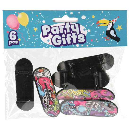 Uitdeelcadeautjes Vingerskateboard, 6st.