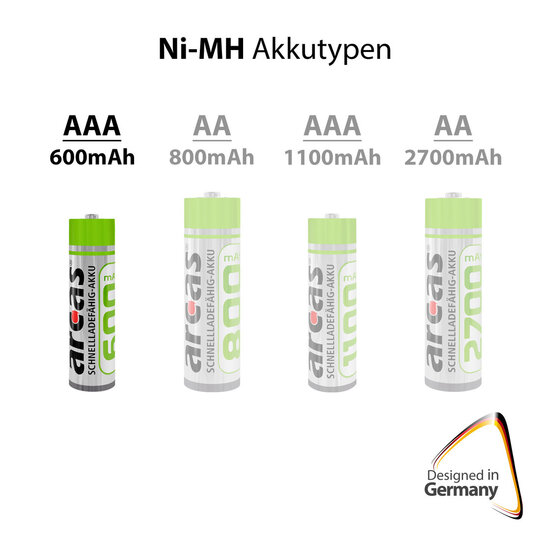 Oplaadbare Batterijen ARCAS Rechargeable NimH AAA/HR03 600mAh, 2st.