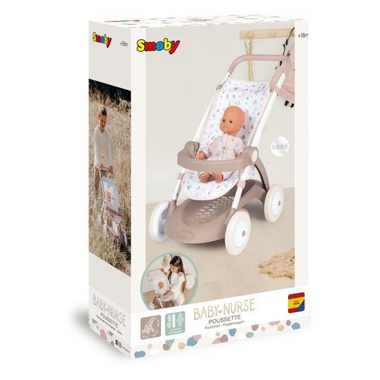 Smoby Baby Nurse Poppenbuggy met Opbergruimte