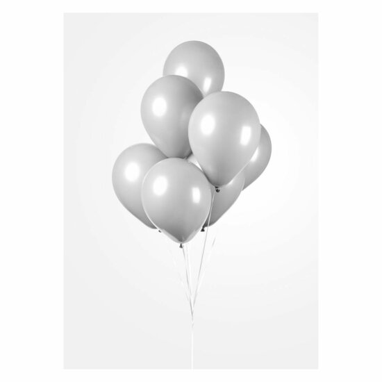 Ballonnen Cool Grijs, 30cm, 10st.