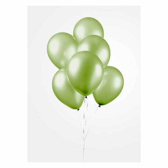 Ballonnen Metallic Green 30cm, 10st.