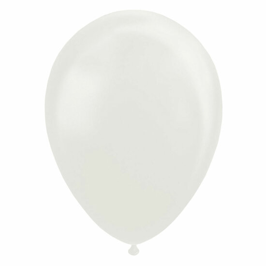 Ballonnen Pearl Wit 30cm, 10st.