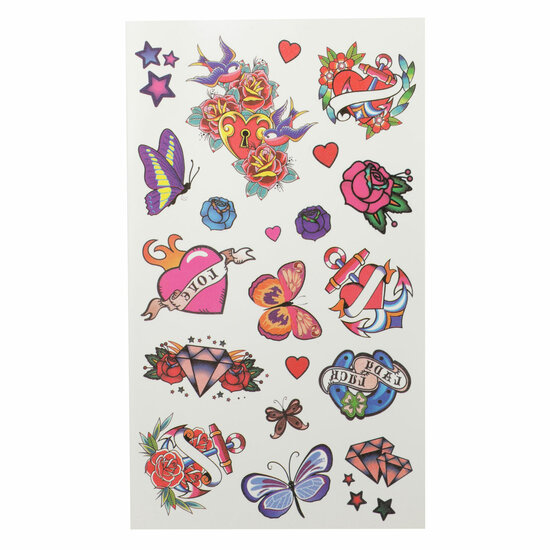 Tattoostickers en Stempelset