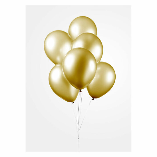 Ballonnen Metallic Goud 30cm, 10st.