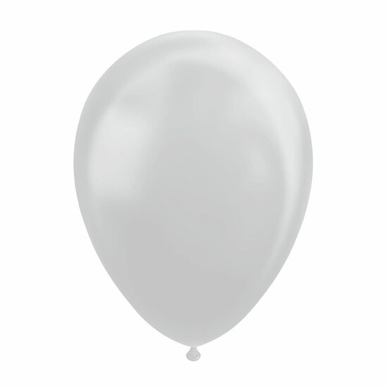 Ballonnen Metallic Zilver 30cm, 10st.