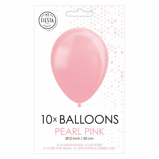 Ballonnen Pearl Roze 30cm, 10st.