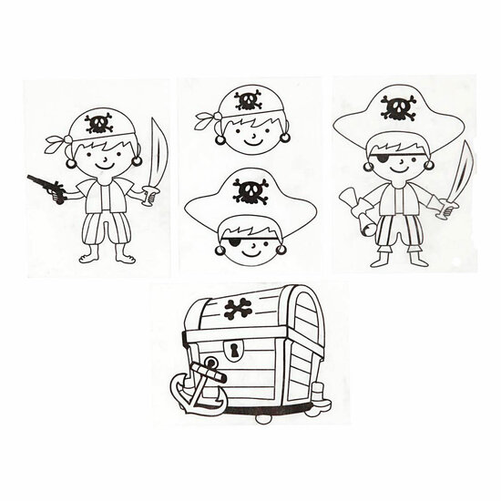 Vellen Krimpfolie met Motieven Piraten, 4st.