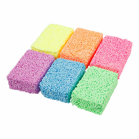 Soft Foam Clay Neon Kleuren, 6x10gr.