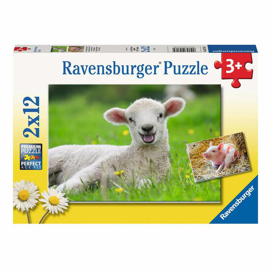 Ravensburger Boerderijdieren Legpuzzel, 2x12st.