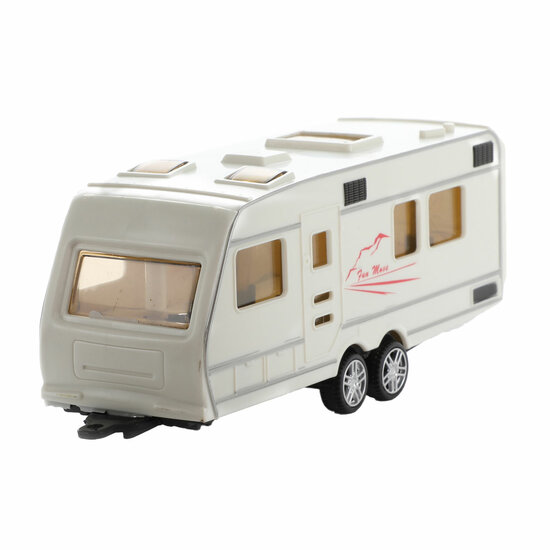 Metal Pull-back Auto met Caravan 1:48