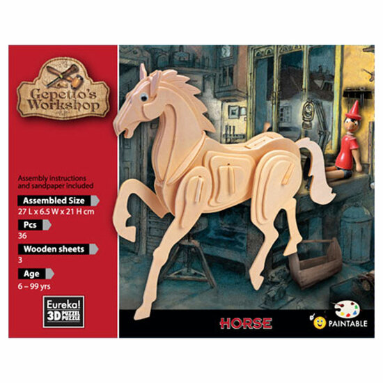 Gepetto&#039;s Workshop Houten Bouwpakket 3D - Paard