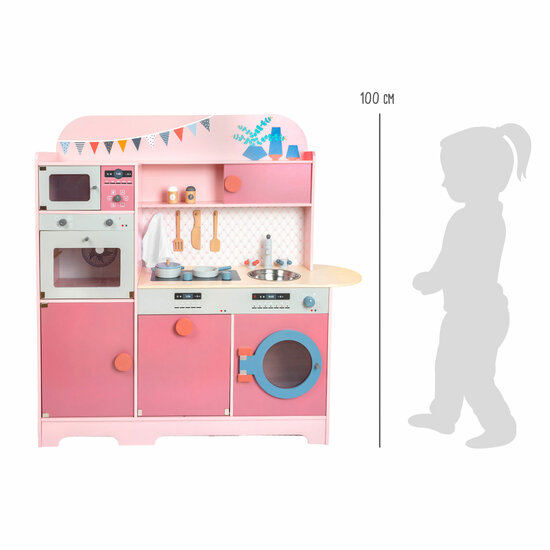 Small Foot - Houten Speelkeuken Gourmet Roze, 12dlg.