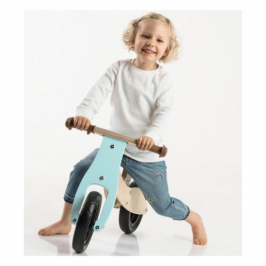 Small Foot - Houten Driewieler en Loopfiets 2in1 Maxi Turquoise