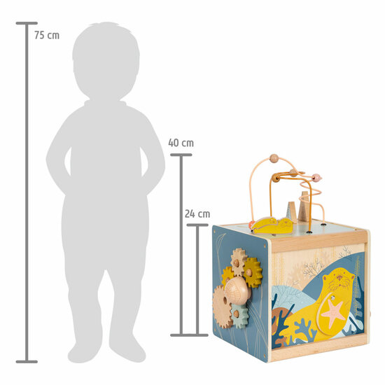 Small Foot - Houten Activiteitenkubus met Motoriekspiraal Zeekust